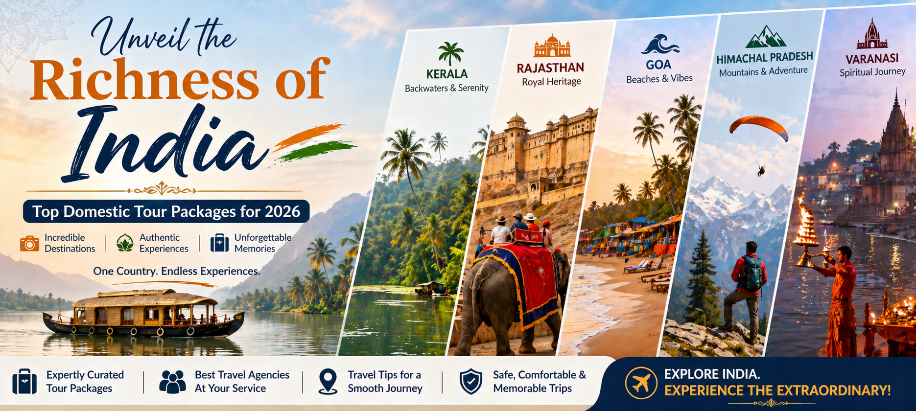 Unveil the Richness of India: Top Domestic Tour Packages for 2026