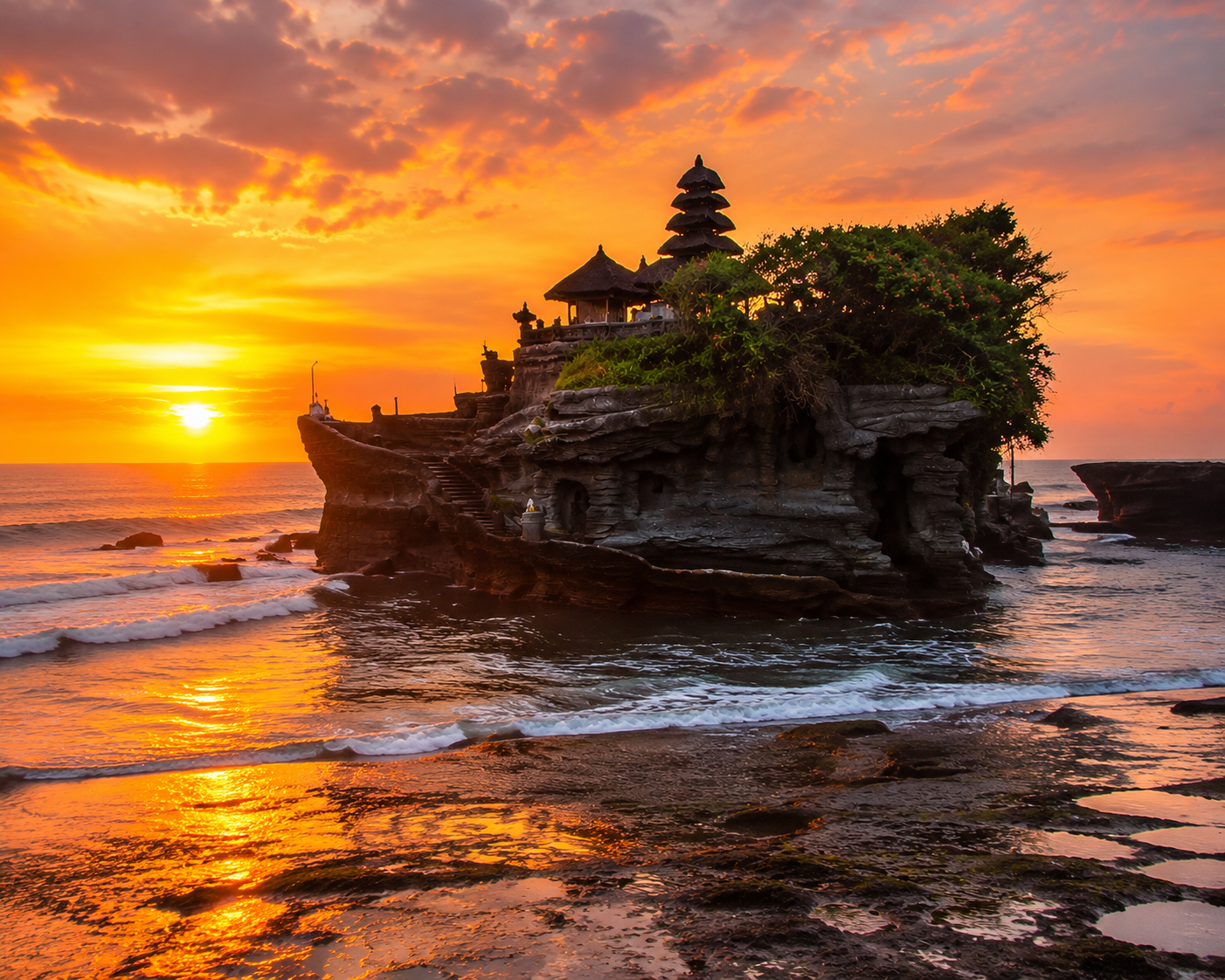 Sunset at Tanah Lot Temple